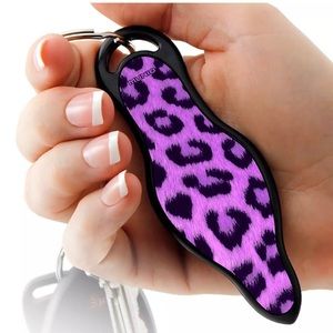 Purple Leopard Self Defense Keychain. NWT.